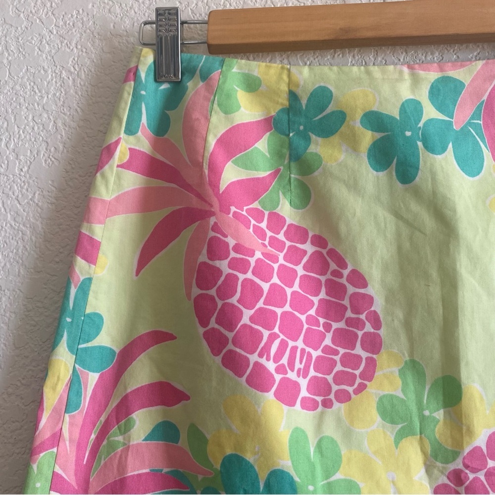 Lilly Pulitzer Womens Green Pink Pineapple Print Skirt - Picture 2 of 4